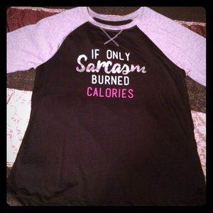 Black and Gray Jersey Sarcasm Print shirt